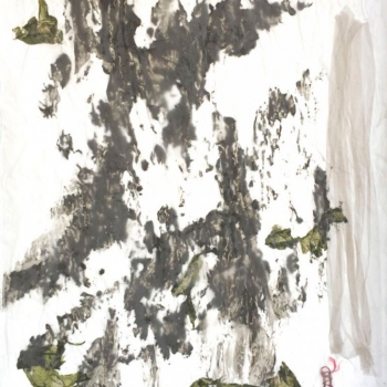 Fahnen 05 Pergament, Watt, Algen, Gräser, 100cm x 63cm
