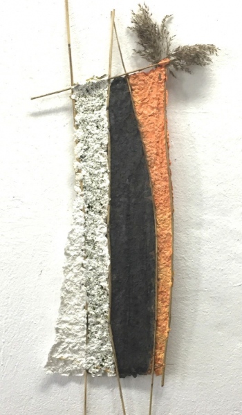 Fensterbild 07,  Flachs, Pflanzenteile, 60cm x30cm