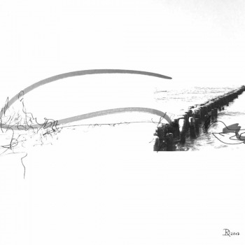 Impressionen 10, Papier, Folie, Tusche, 30cm x 40cm