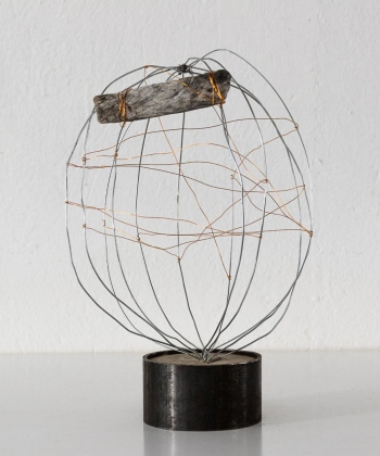 Kopf 3, Draht, Holz, Kupferdraht