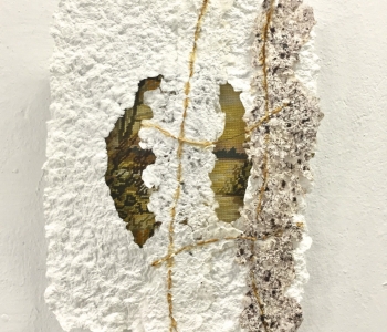 Neue Sichtweisen 6, Gobelin, Flachs, 30cm x 30cm