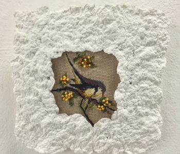 Neue Sichtweisen 7, Gobelin, Flachs, 30cm x 30cm
