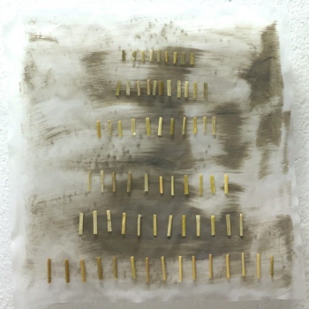 Zeitnah 07, Pergament, Acryl, Stroh