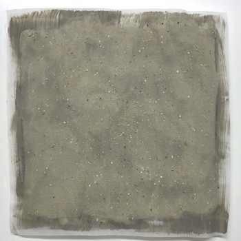Zeitnah 09, Pergament, Acryl, Sand