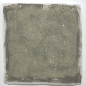 Zeitnah 09, Pergament, Acryl, Sand